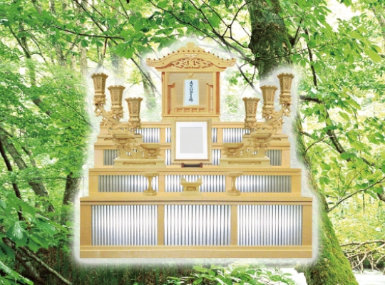白木3段祭壇一式　棺前付